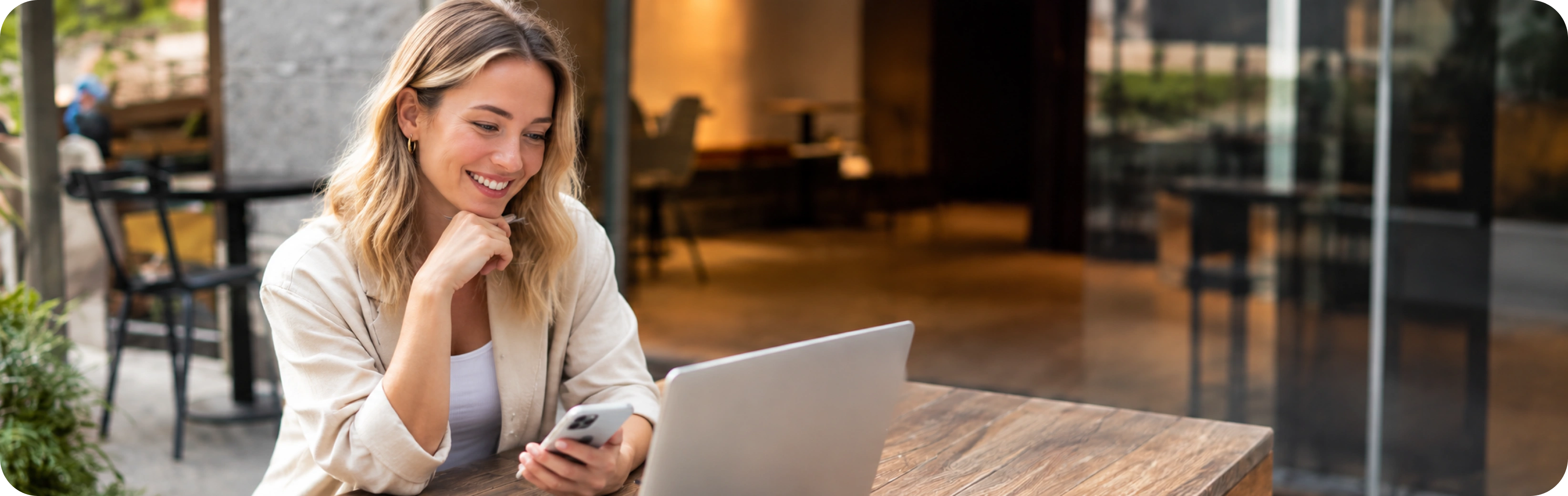 Customer using laptop